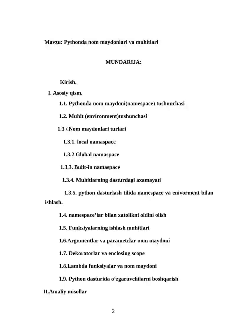 Pythonda nom maydonlari va muhitlari 2