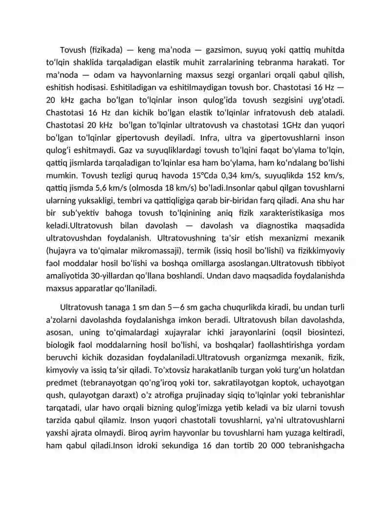 Ultratovushlar va infratovushlar 2