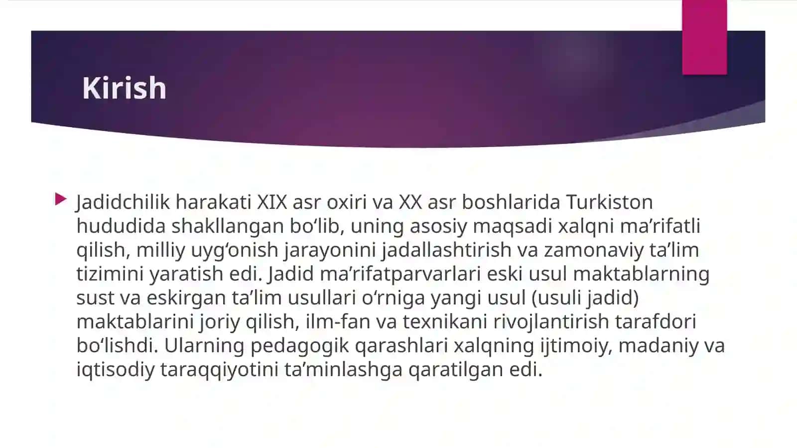 Jadidlik oqimi namoyondalarining pedagogik g'oyalari 2