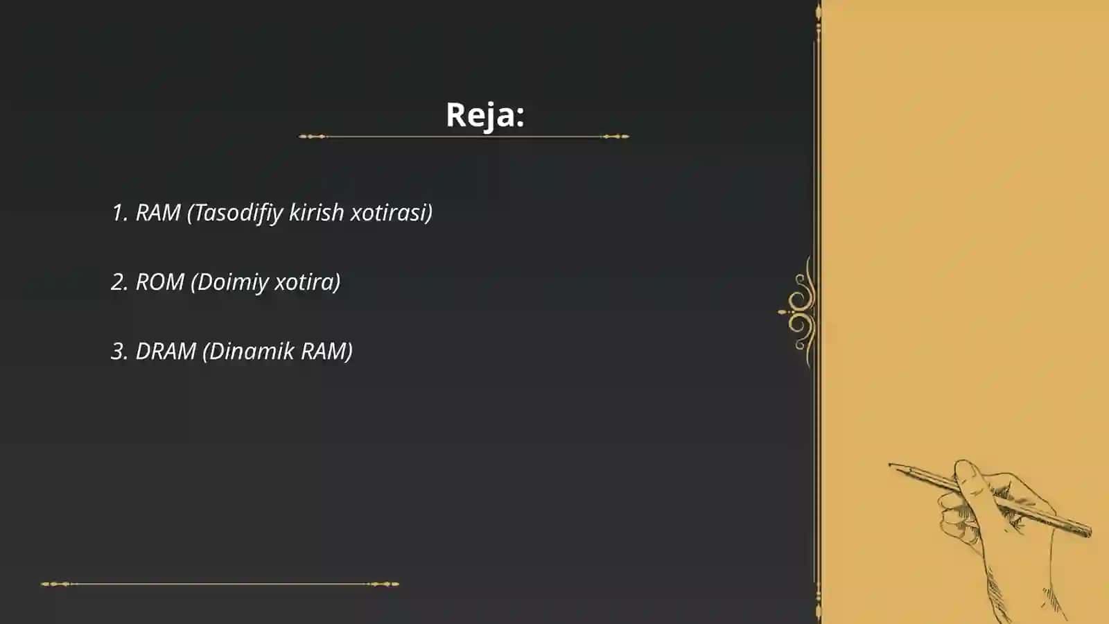 Kampyuterning asosiy xotira turlari. Ram va Rom 2