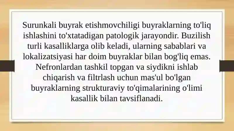 Surunkali buyrak etishmovchiligi 2