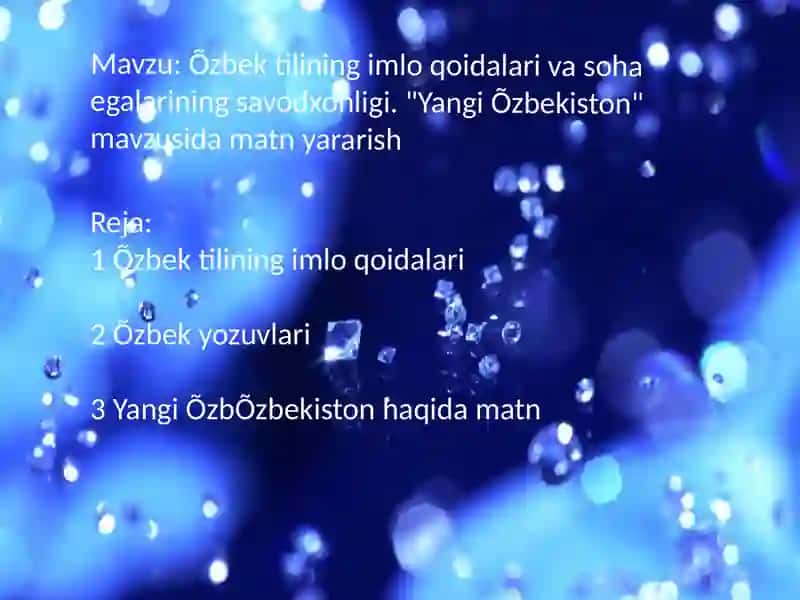Õzbektilining imlo qoidalari va soha egalari 2