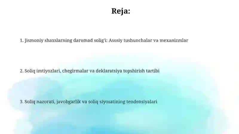 Jismoniy shaxslardan olinadigan daromad soliq 2