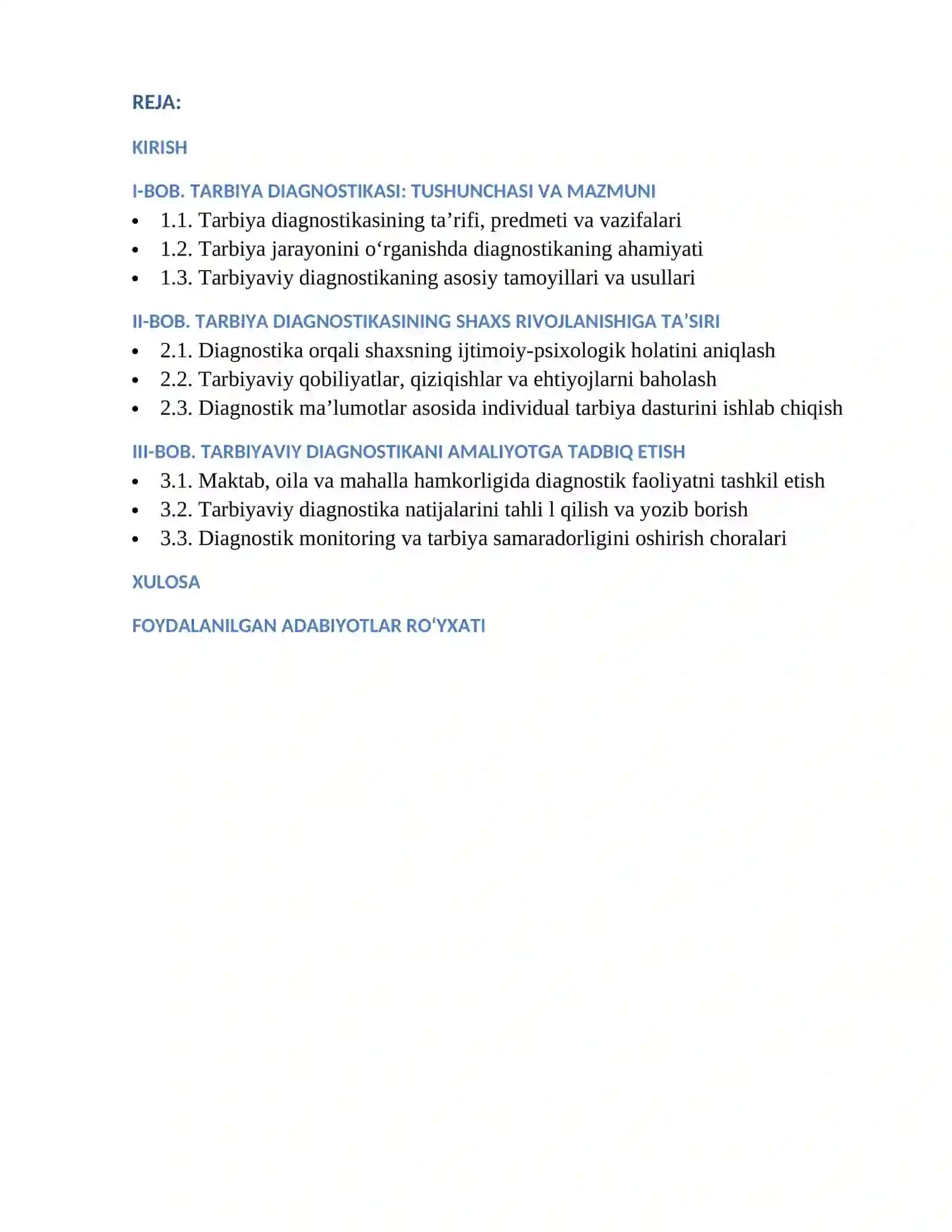 Tarbiya Diagnostikasi 2