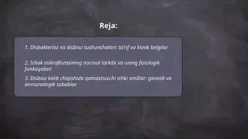 Disbakterioz, disbiozlar disbioz kelib chiqishida qatnashuvchi omillar 2