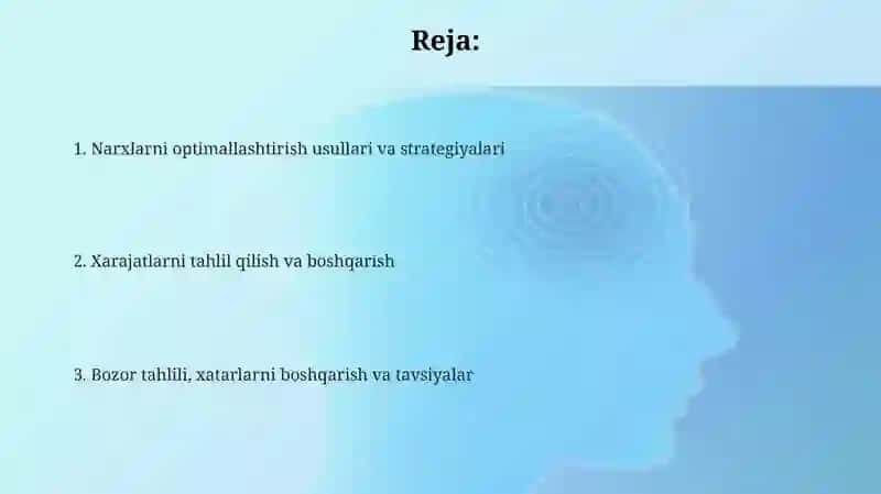Narxlarni optimallashtirish 2