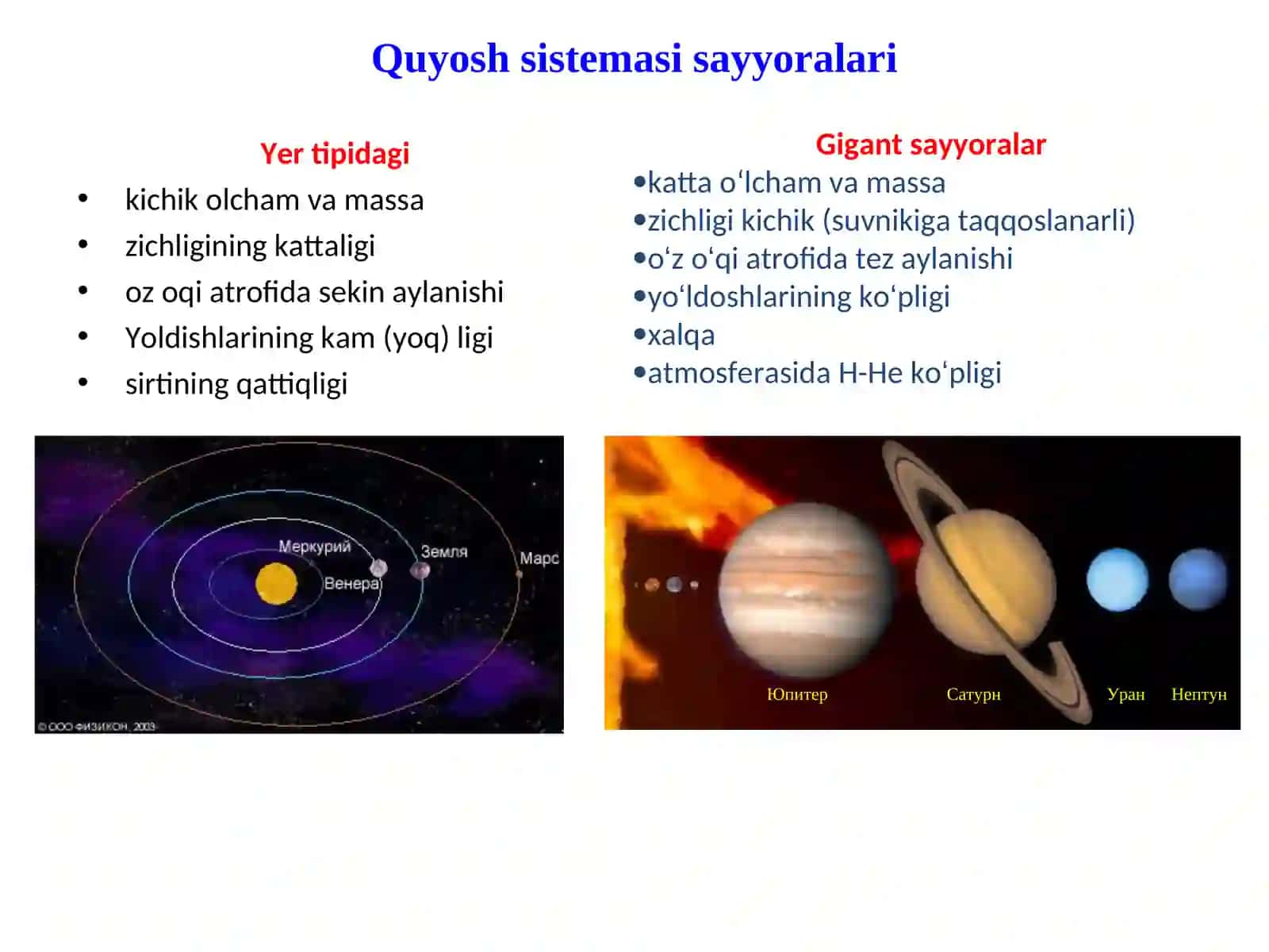 Yer tipidagi sayyoralar 2