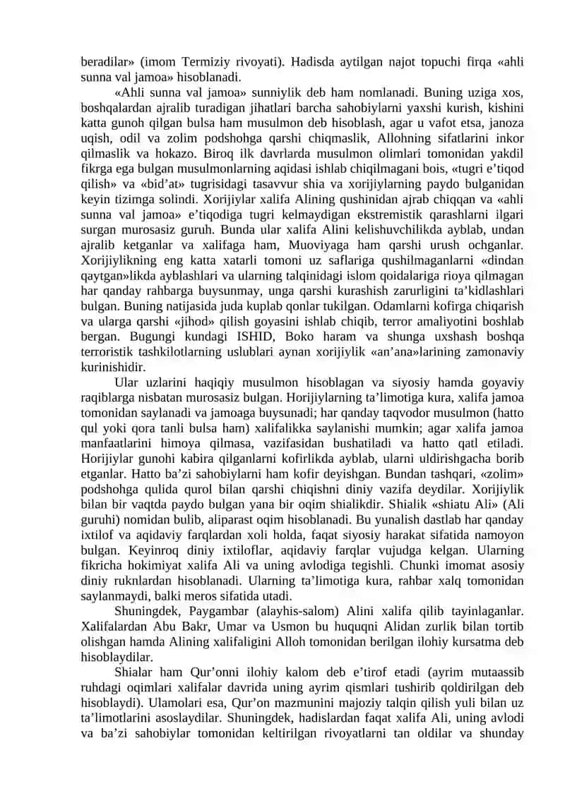 Islom yunalishi va mazhablari 2