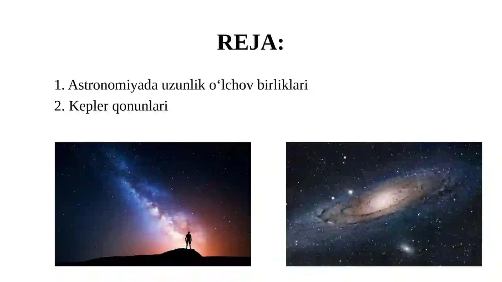 11-sinf Astronomiyada uzunlik o'lchovi birliklari 2