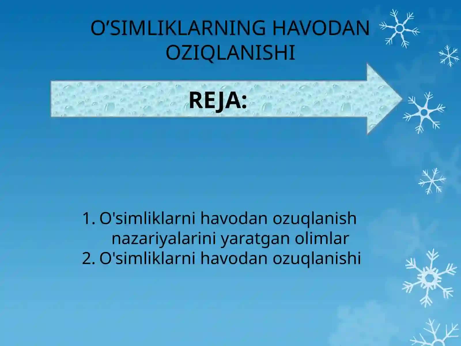 O'simliklar ozuqlanishi va o'g'it 2
