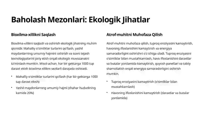 Arxitektura-Manzarali Obodonlashtirish Darajasini Baholash Kirish 2