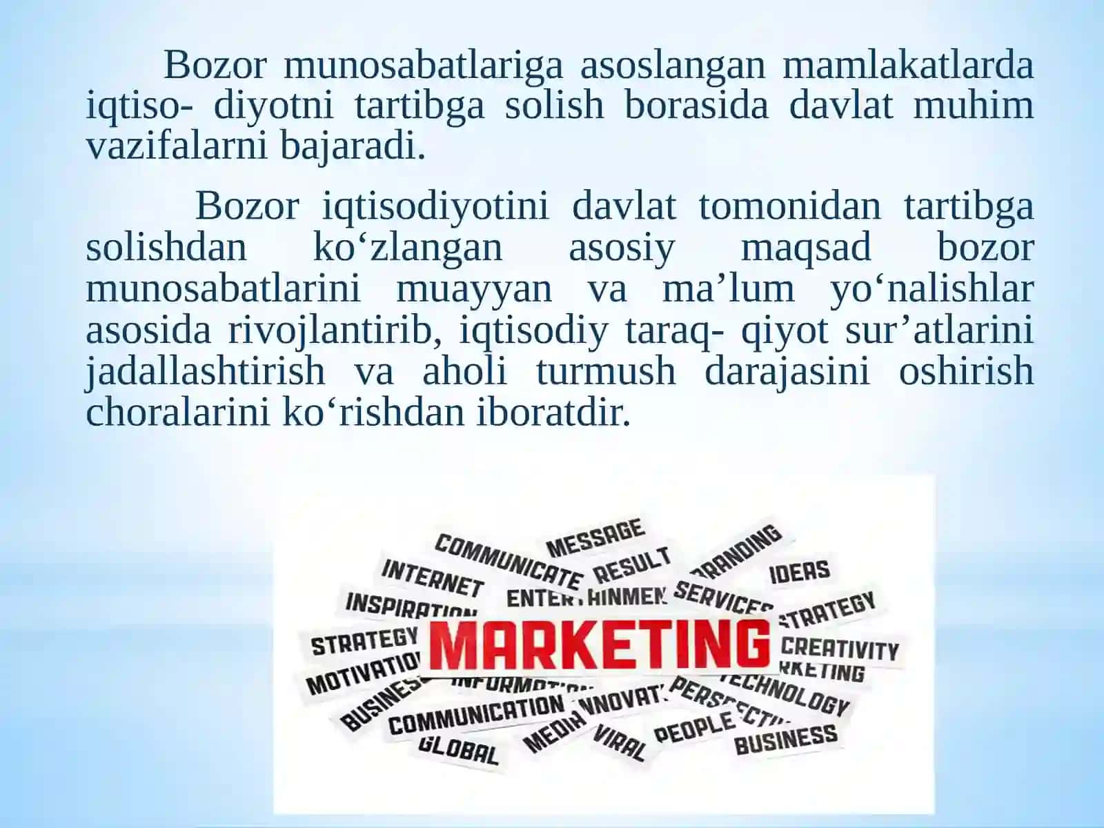 Mavzu: So`g`liqni saqlashda marketing 2