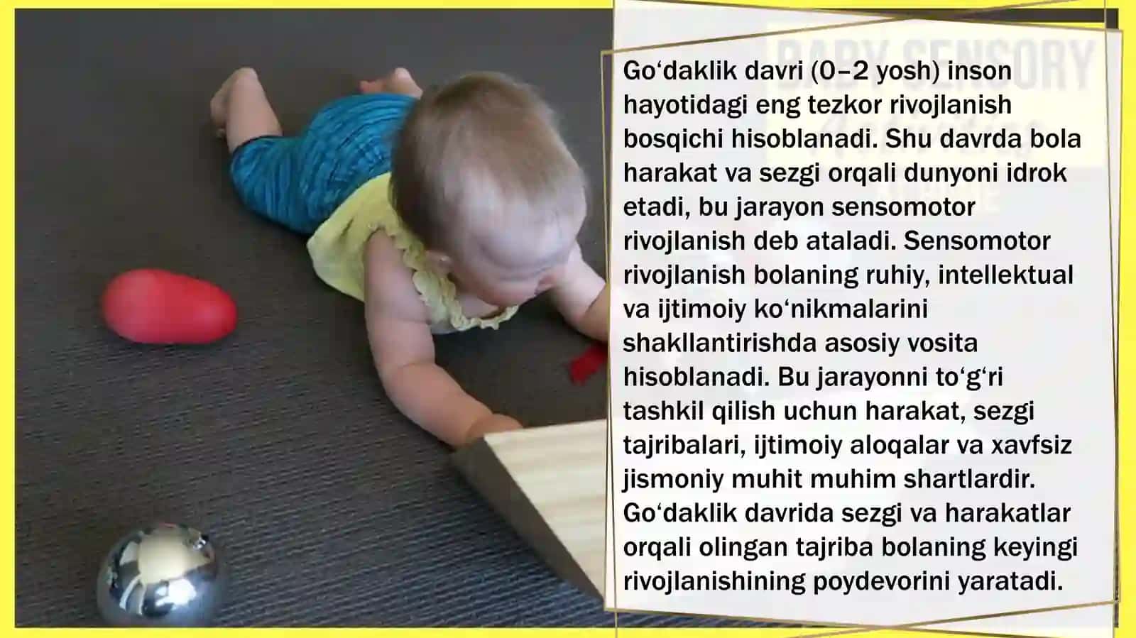 Go'daklik davrida sensomotor rivojlanishning shart sharoitlari 2