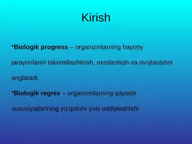 BIOLOGIK PROGRESS VA REGRES 2