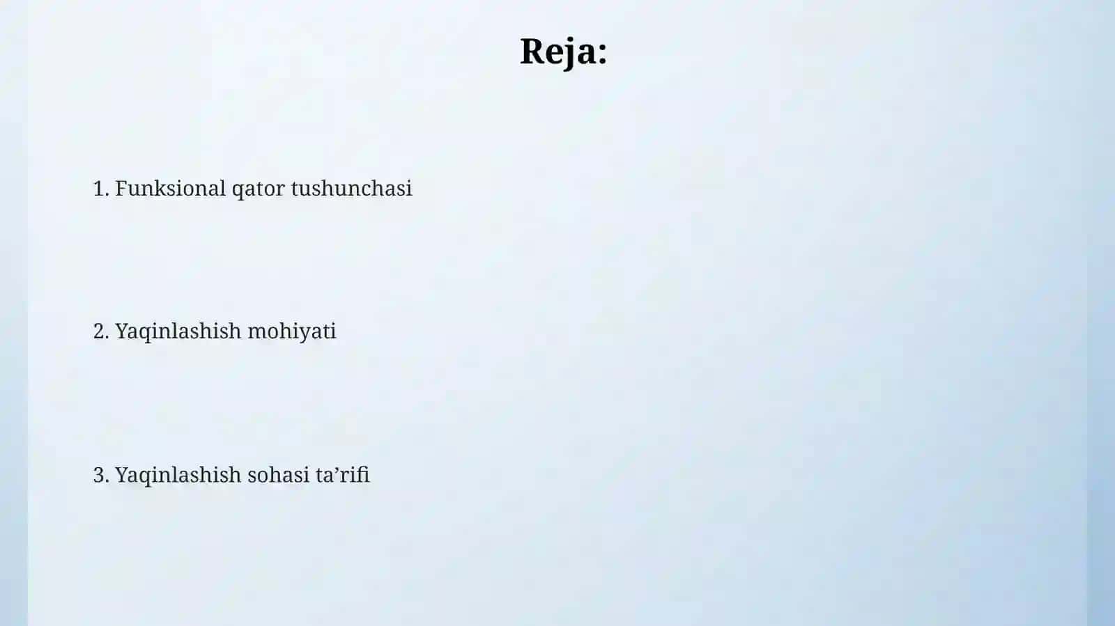 Funksional qatorning yaqinlashish sohasi 2