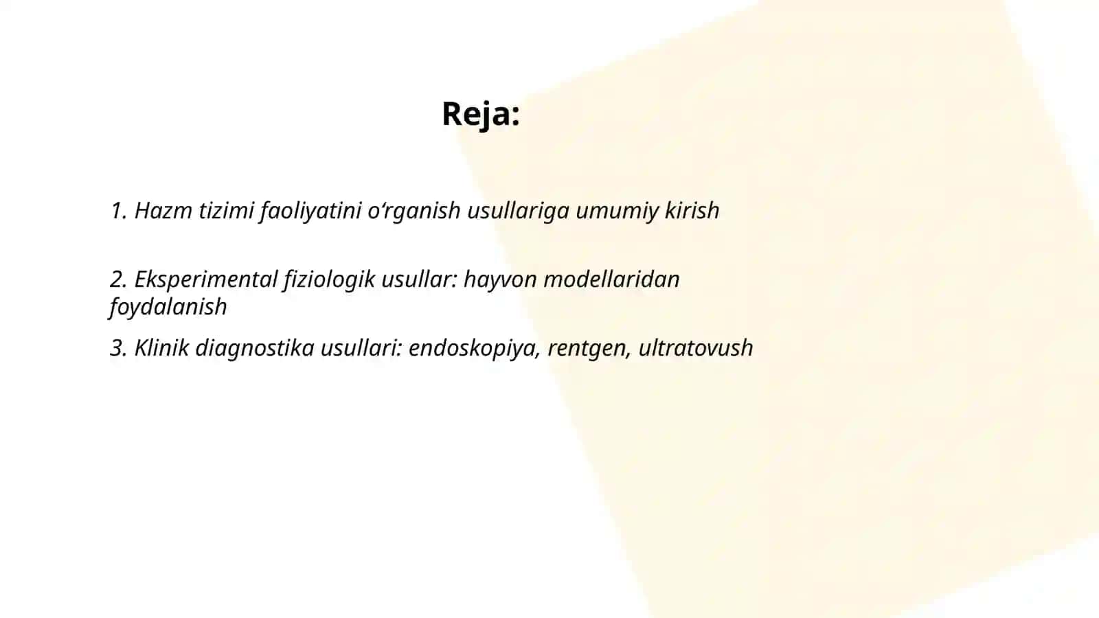 Hazm tizimi faoliyatini o‘rganish usullari 2