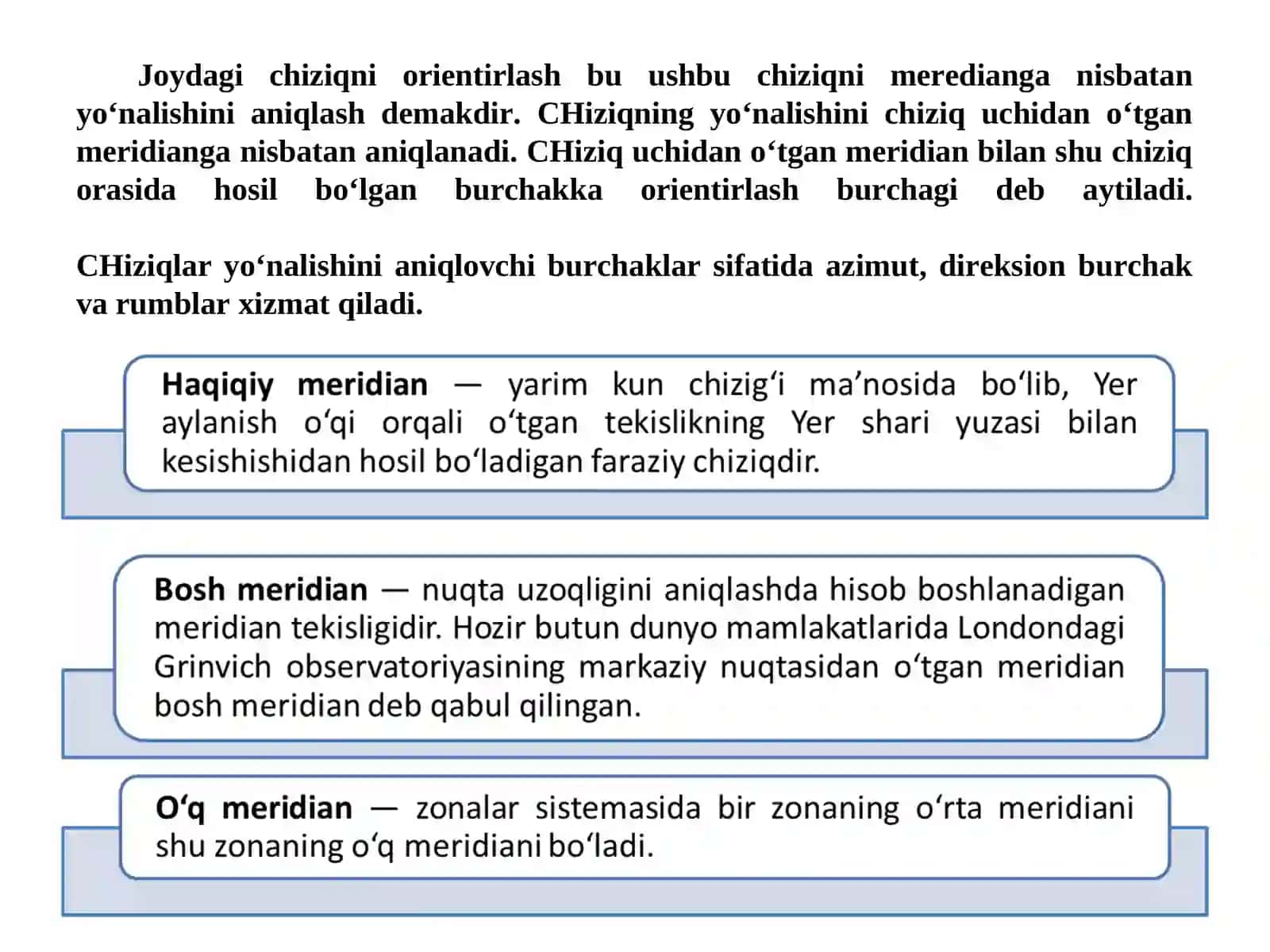 3-mavzu: Chiziqlarni Orientirlash 2