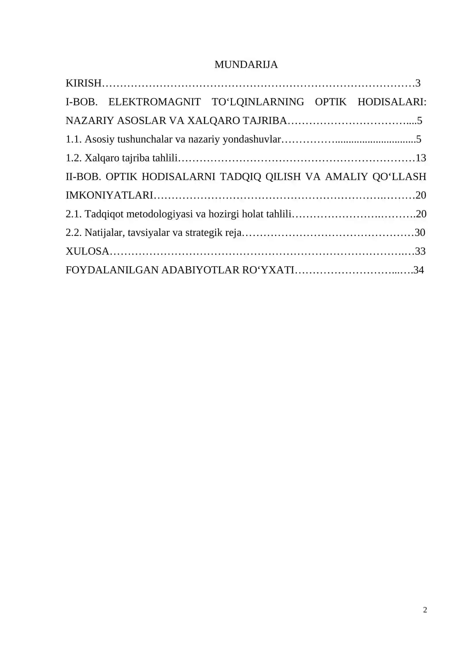 Elektromgnit toʻlqinlarning optik hodisalari 2