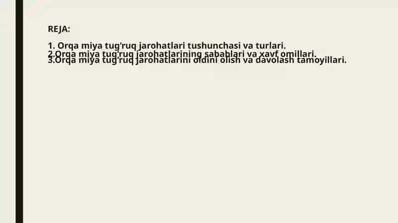 Orqa miya tug‘ruq jarohatlari 2