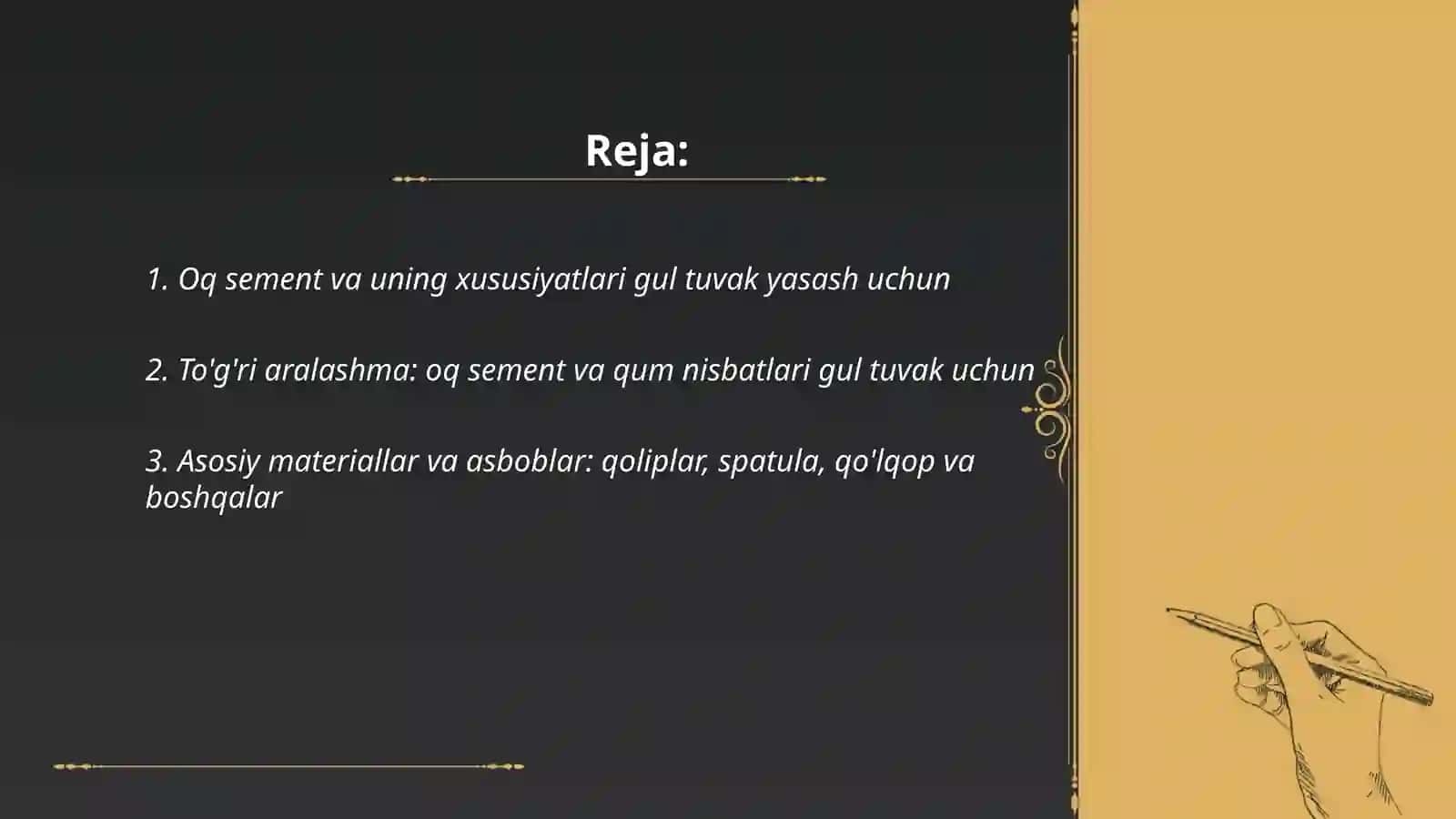 Oq sementdan gul tuvak yasash 2