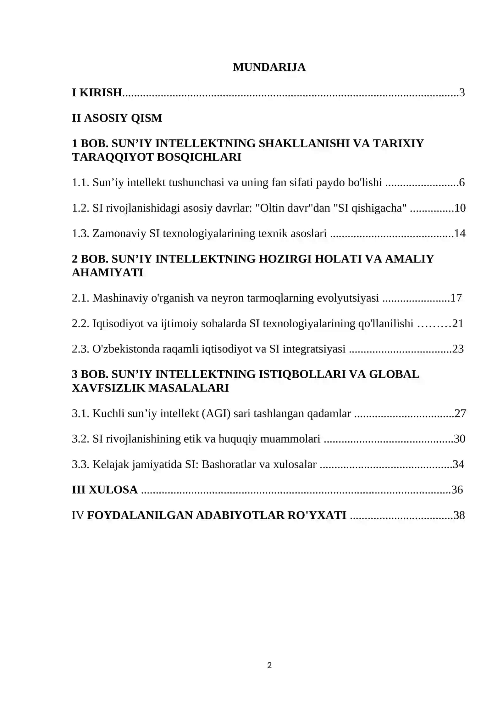 Zamonaviy SI texnologiyalar texnik asoslari 2