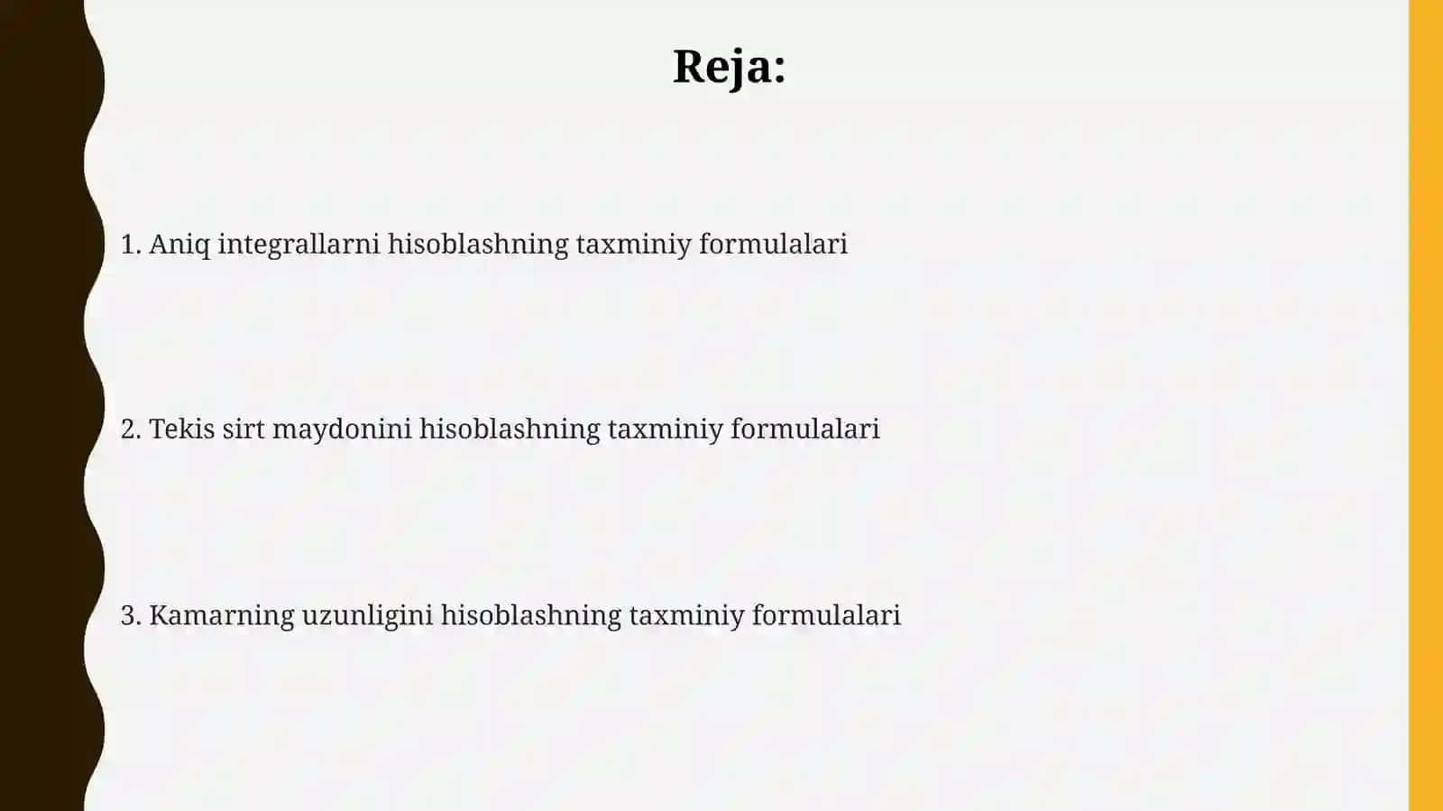 Aniq integral hisoblash formulalari 2