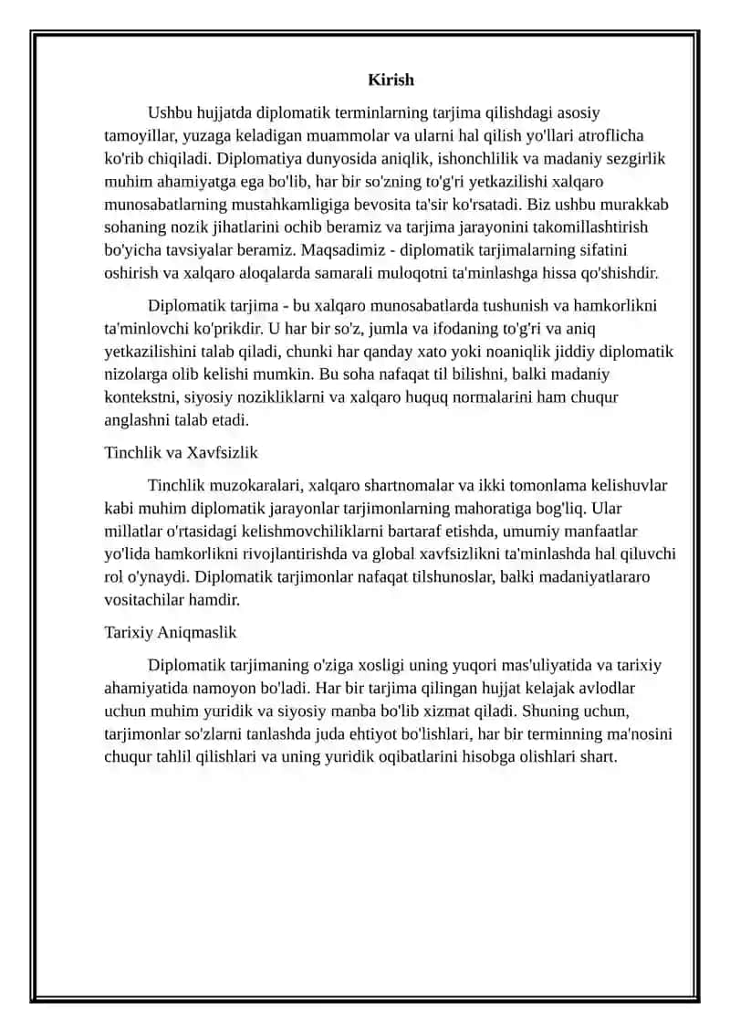 Diplomatik terminlar tarjimasi 2