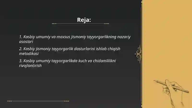 Kasbiy umumiy va maxsus jismoniy tayyorgarlik 2