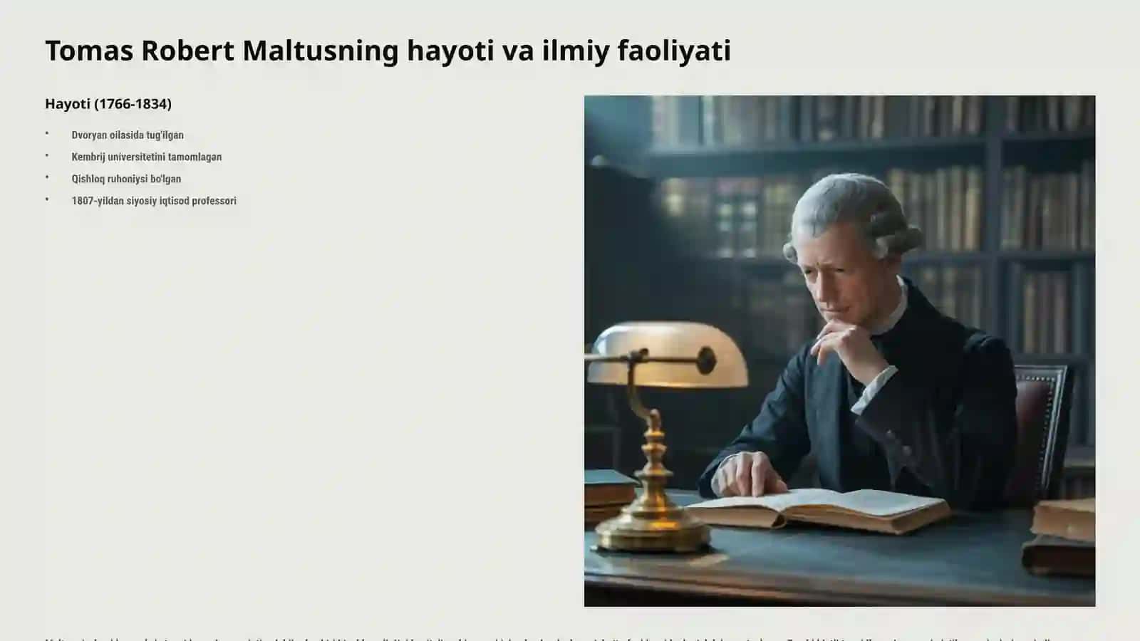 Tomas Robert Malthusning hayoti va ilmiy faoliyati 2