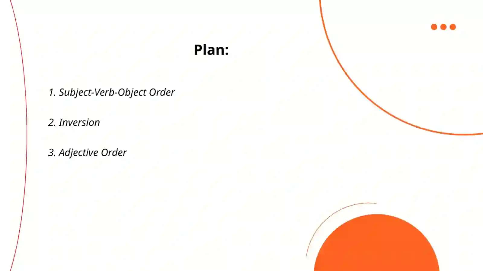 Word order 2