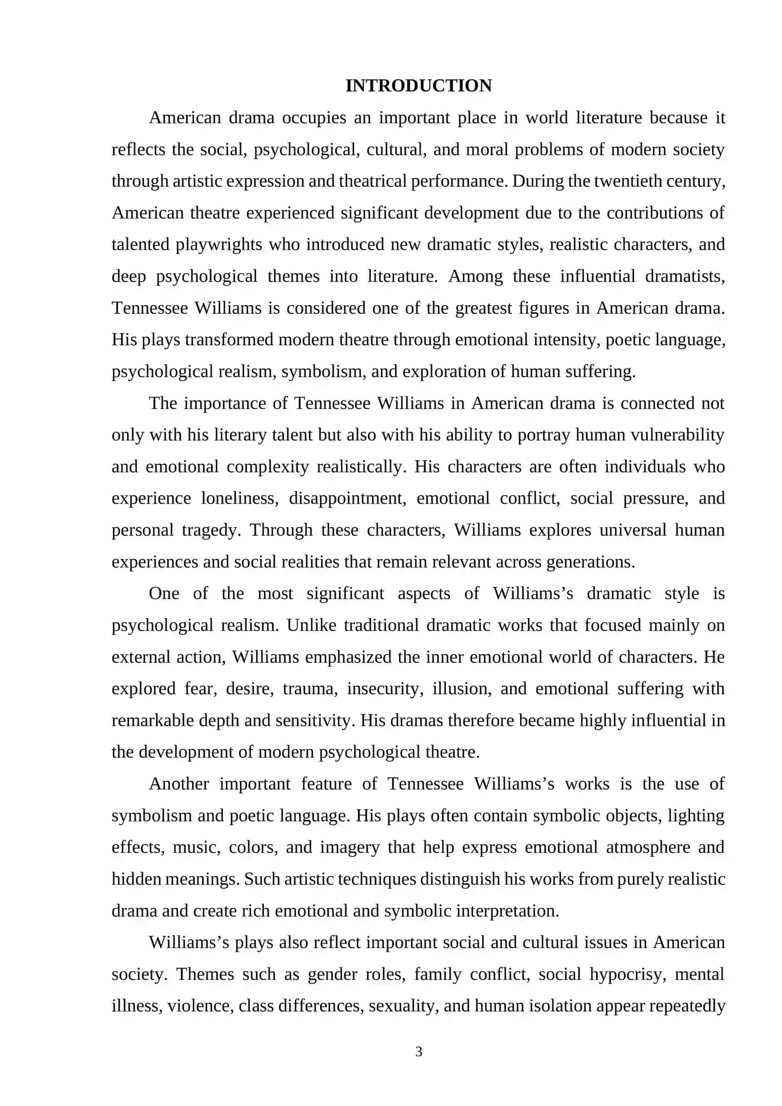 TENNESSEE WILLIAMS'S ROLE IN AMERICAN DRAMA 2