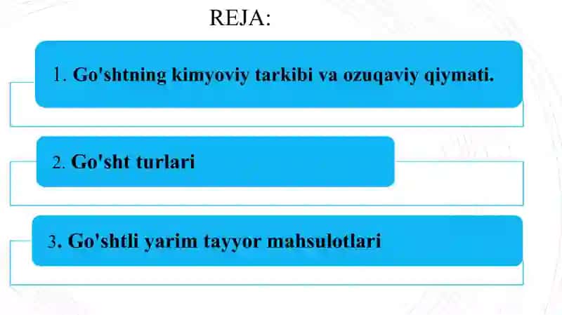 Go'sht va go'sht mahsulotlarining tarkibi 2