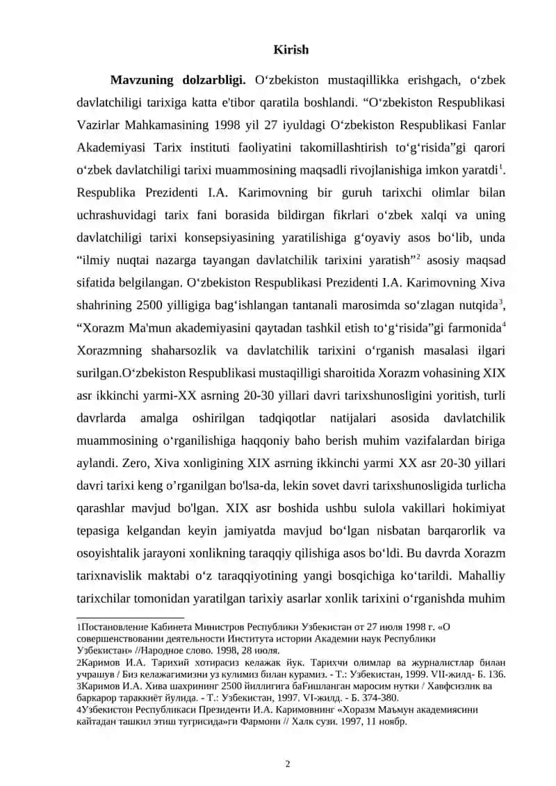 XIVA XONLIGI TARIXI TARIXSHUNOSLIGI (XIX ASRNING IKKINCHI YARMI - XX ASR 20-30 YILLARI) 2