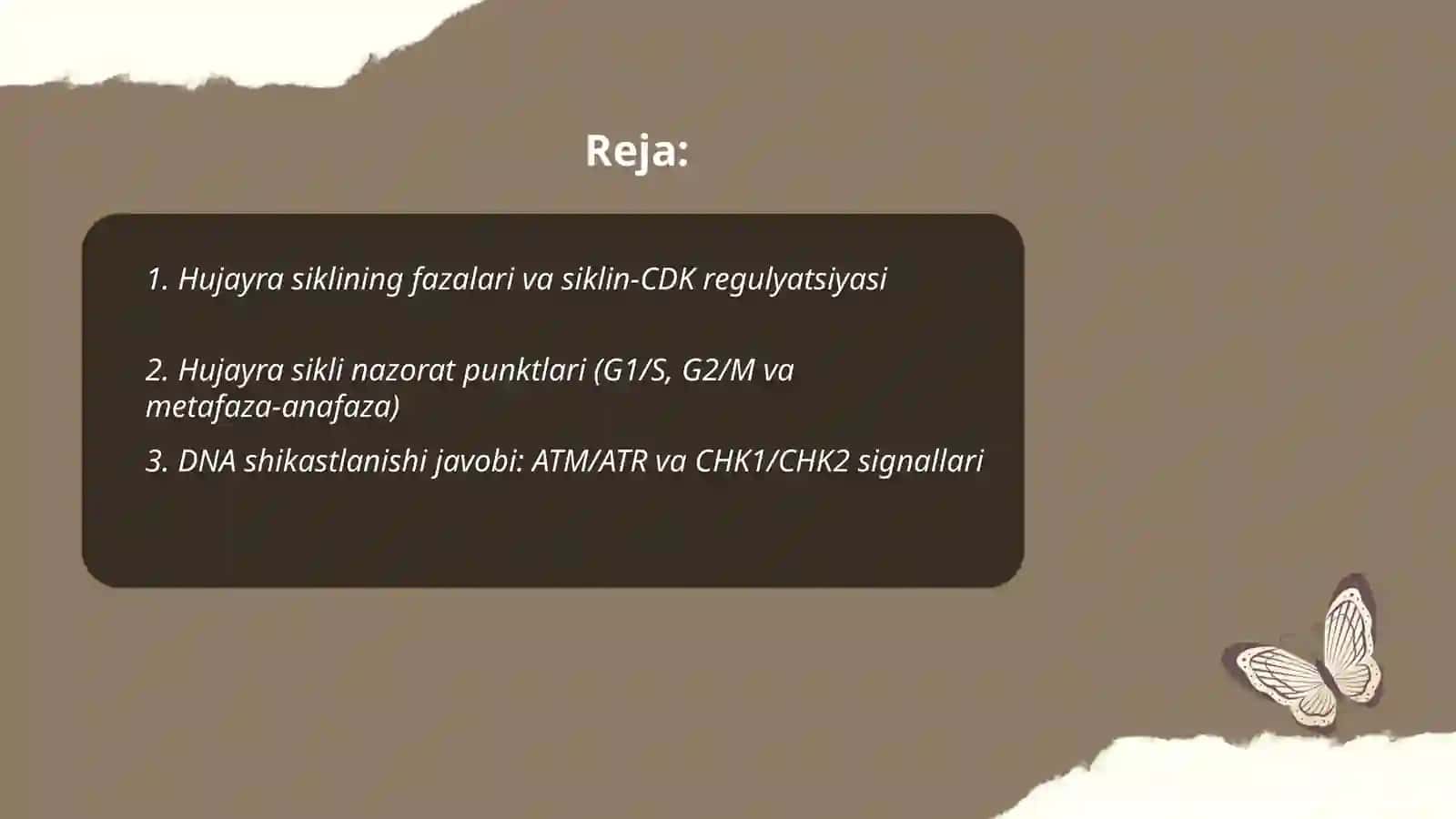 Hujayra sikli va hujayra replikatsiyasi 2