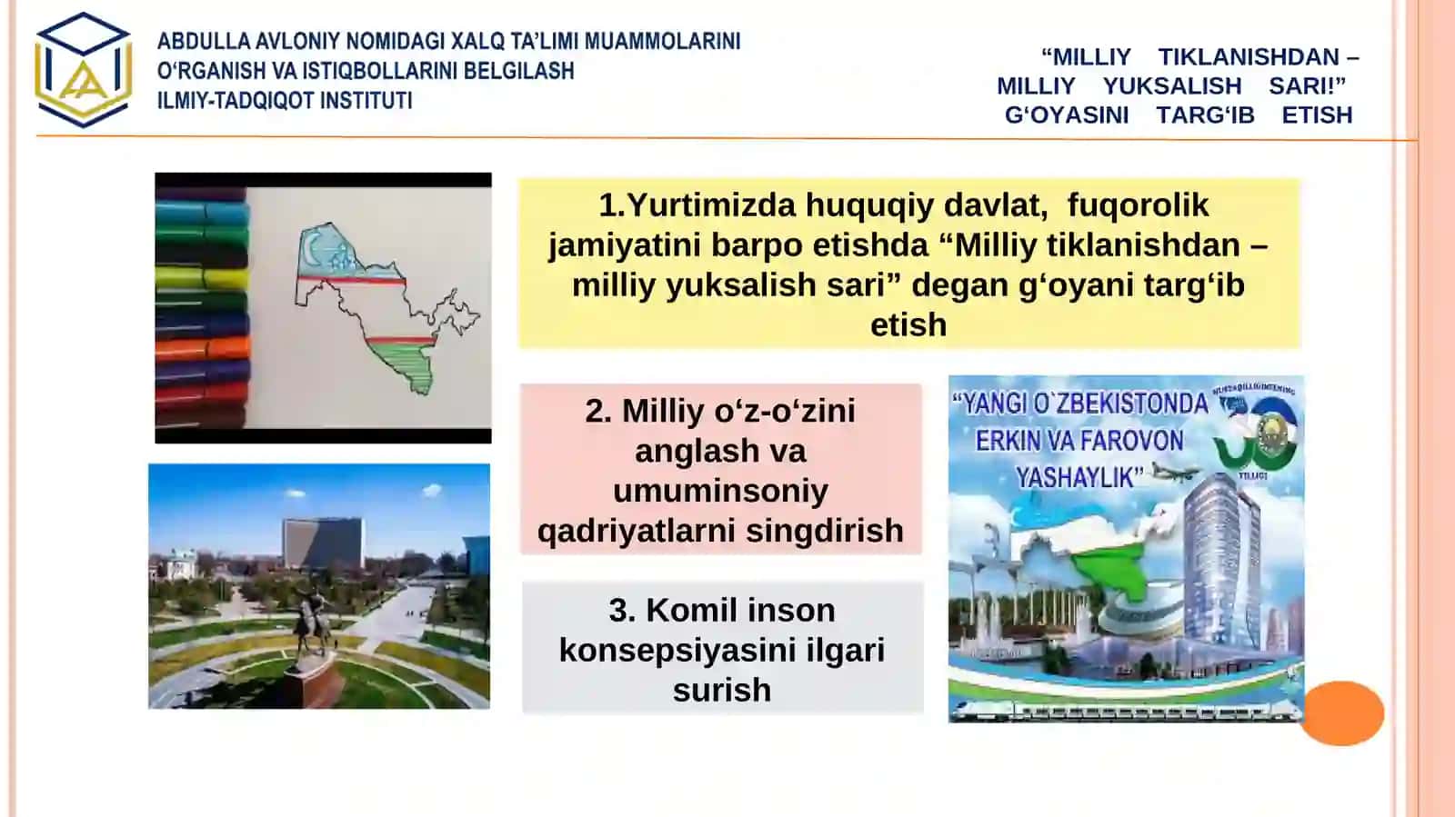 “MILLIY TIKLANISHDAN – MILLIY YUKSALISH SARI!” G‘OYASINI TARG‘IB ETISH 2