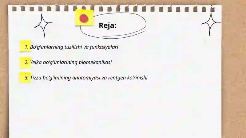 Bo'g'imlarning biomexanikasi. Birlashmalarning rentgenanatomiyasi. 2