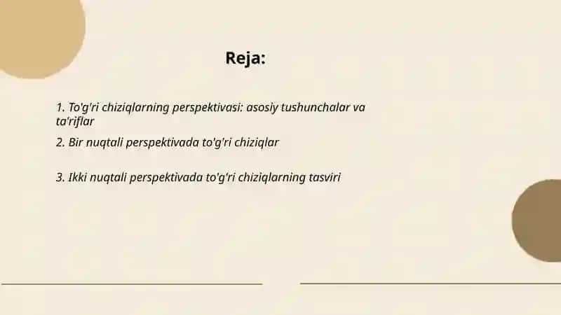 To'g'ri chiziqlarning perspektivasi 2