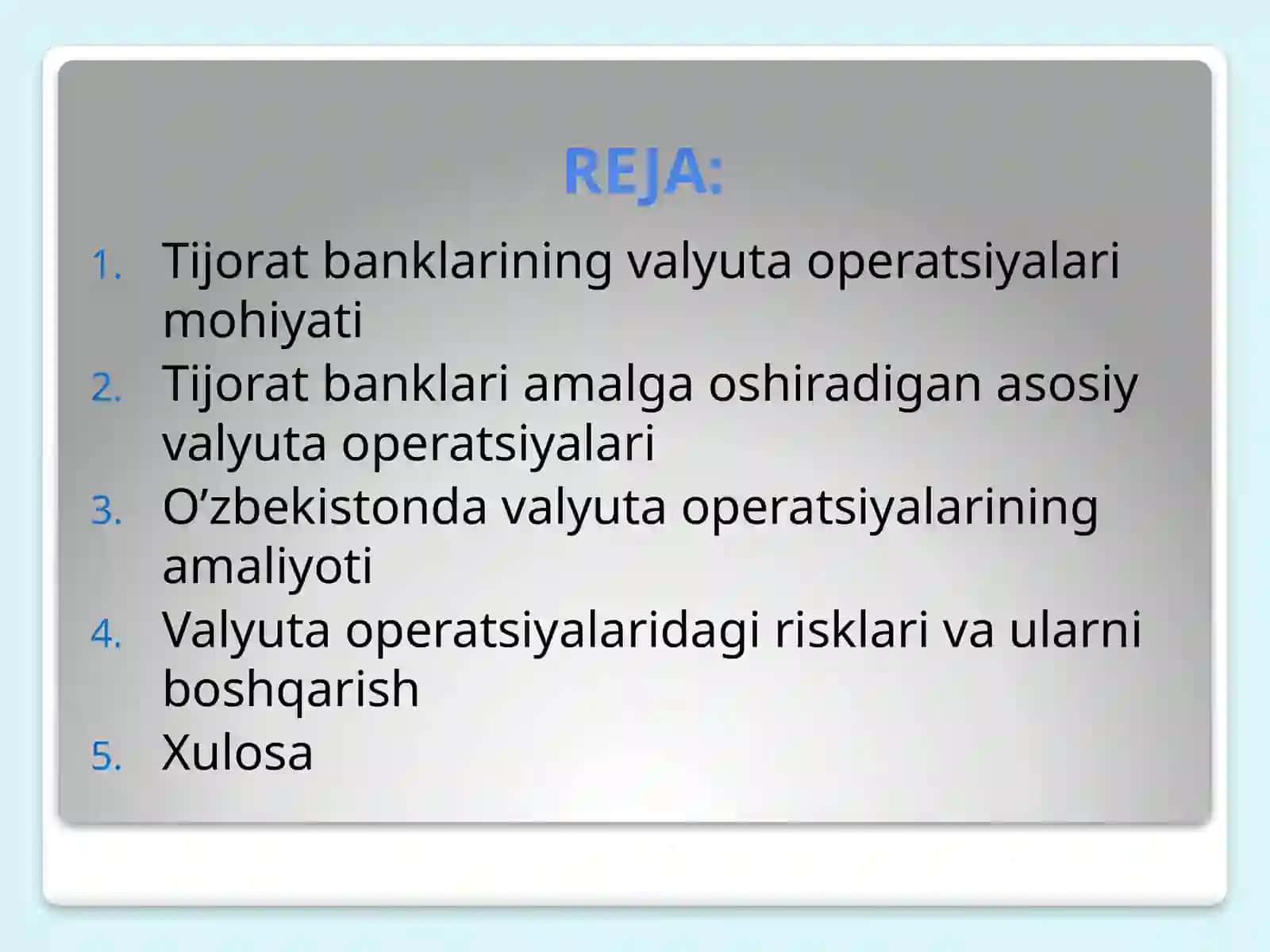 TIJORAT BANKLARINING VALYUTA OPERATSIYALARI 2