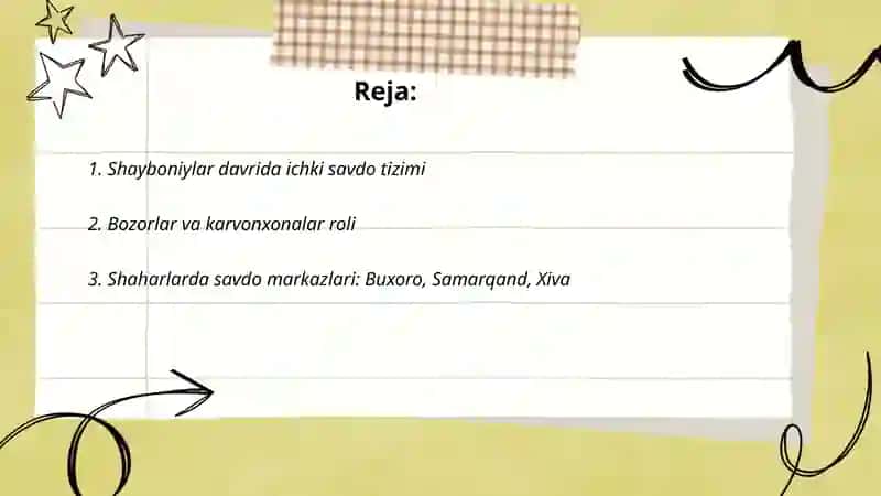 Shayboniylar davrida ichki va tashqi savdo 2