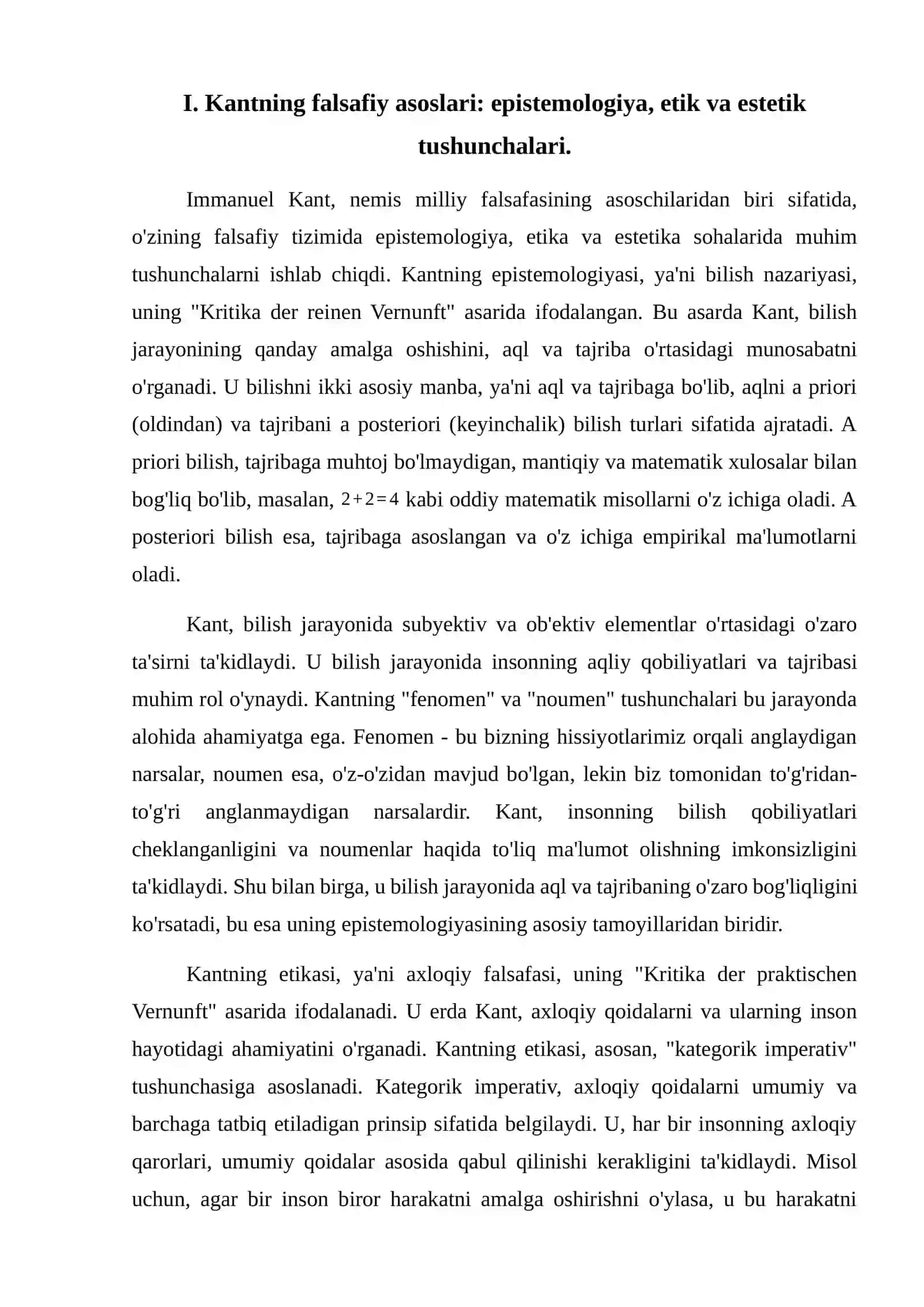 Nemis milliy falsafasi. I. Kant, G.V.F.Gegel 2