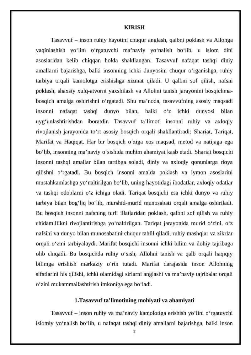 Tasavvuf talimoti 2