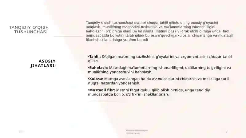 Tanqidiy o‘qish va samarali amalga oshirish omillari 2