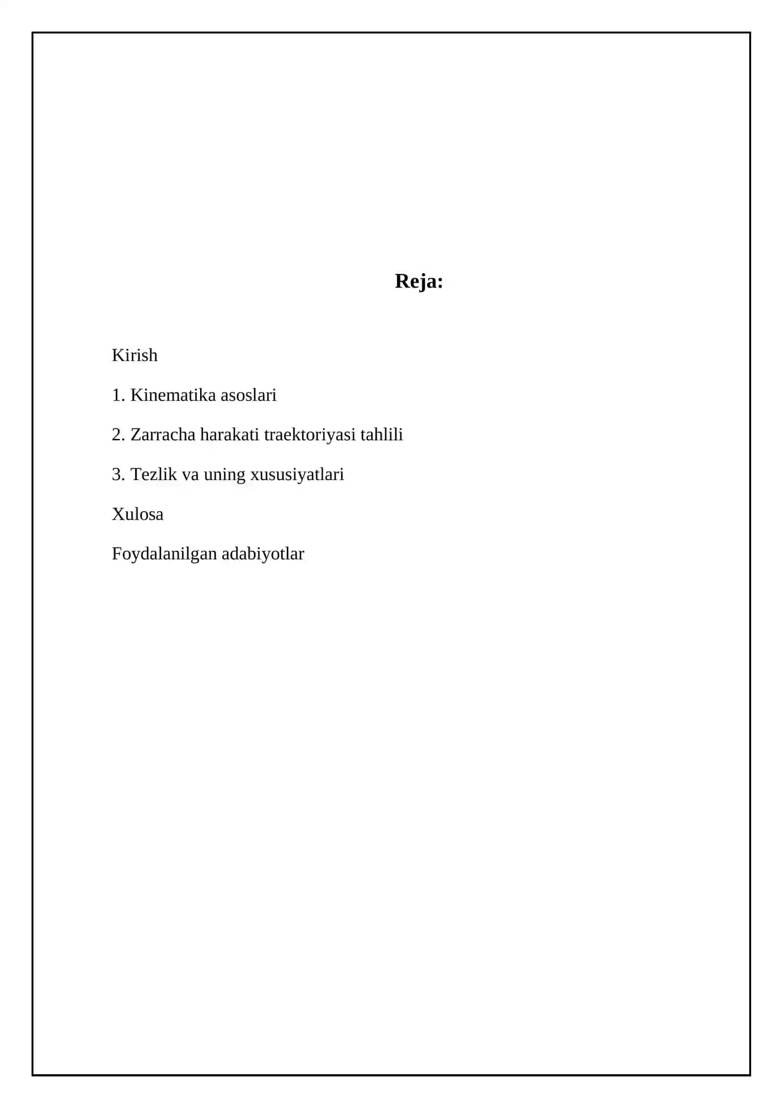 Kinematika asoslari 2