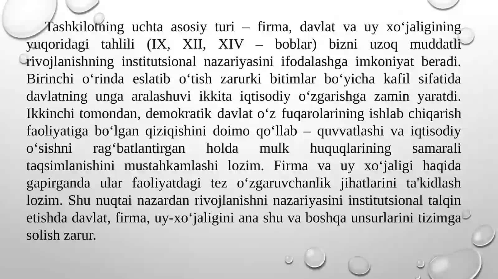 Rivojlanishning institutsional nazariyasi 2