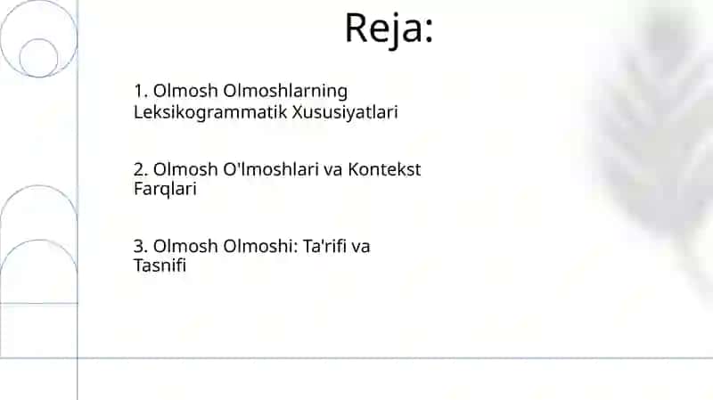 Olmoshning ta'rifi. Leksik - grammatik xususiyatlari 2