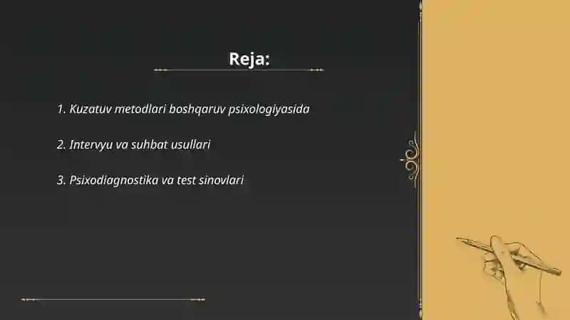 Boshqaruv psixologiyasining metodlari 2