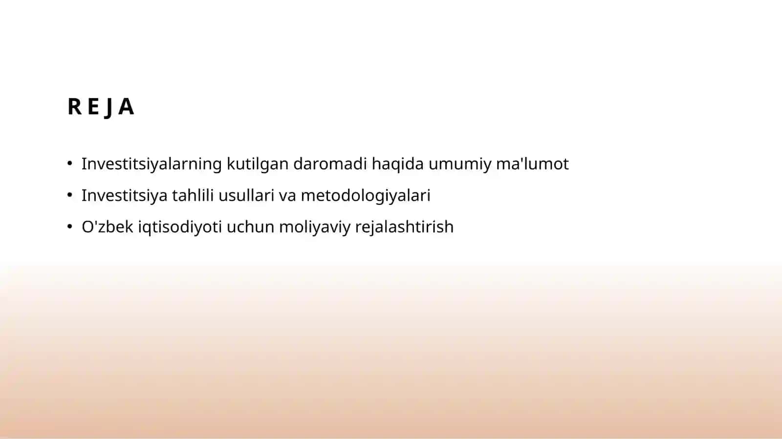 Investitsiyalarning kutilgan daromadi 2