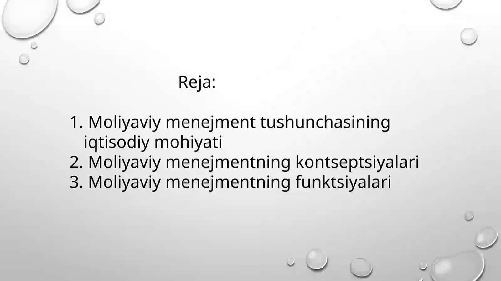 MOLIYAVIY MENEJMENTNING KONTSEPTUAL ASOSLARI 2