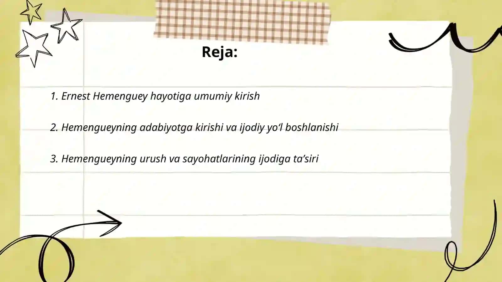 Ernest Hemenguey hayoti va ijodi. Chol va dengiz qissasi 2