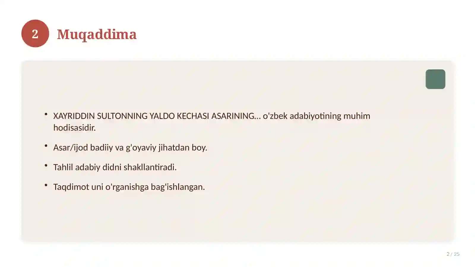 XAYRIDDIN SULTONNING YALDO KECHASI ASARINING BADIIYATI 2